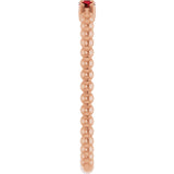 14K Gold Round Natural Mozambique Garnet Beaded Ring - Rose Gold - view 9
