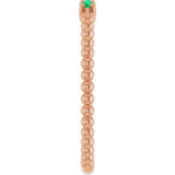 14K Gold Round Lab-Grown Emerald Beaded Ring - Rose Gold - view 9