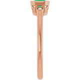 14K Gold Emerald Lab-Grown Emerald & Natural Diamond Bezel-Set Accented Ring - Rose Gold - view 4