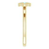 14K Gold Round Natural Aquamarine Cluster Ring - Yellow Gold - view 4