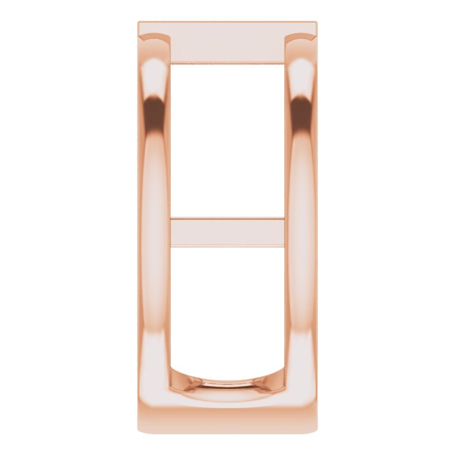 14K Gold Straight Baguette Natural Diamond Baguette Negative Space Ring - Rose Gold - view 9