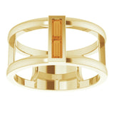 14K Gold Straight Baguette Natural Citrine Baguette Negative Space Ring - Yellow Gold - view 8