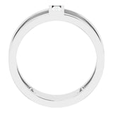 Platinum Straight Baguette Natural Diamond Baguette Negative Space Ring - view 7