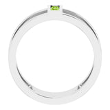 Platinum Straight Baguette Natural Peridot Baguette Negative Space Ring - view 7