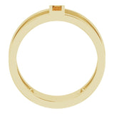 14K Gold Straight Baguette Natural Citrine Baguette Negative Space Ring - Yellow Gold - view 7