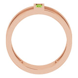 14K Gold Straight Baguette Natural Peridot Baguette Negative Space Ring - Rose Gold - view 7