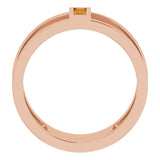 14K Gold Straight Baguette Natural Citrine Baguette Negative Space Ring - Rose Gold - view 7