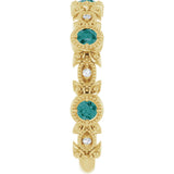 14K Gold Round Natural Alexandrite Leaf Ring - Yellow Gold - view 9