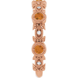 14K Gold Round Natural Citrine Leaf Ring - Rose Gold - view 9