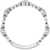 Platinum Round Natural Diamond Leaf Ring – 2.5mm Stones - view 7