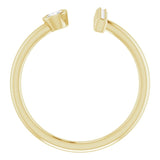 14K Gold Round Natural Diamond Bar Ring – 3mm Stones - Yellow Gold - view 7