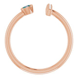 14K Gold Round Lab-Grown Alexandrite Bar Ring - Rose Gold - view 7