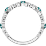 Platinum Round Natural Alexandrite Vintage-Inspired Scroll Ring - view 7