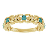 14K Gold Round Natural Alexandrite Vintage-Inspired Scroll Ring - Yellow Gold - view 8
