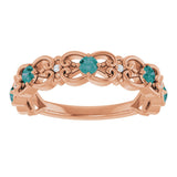 14K Gold Round Natural Alexandrite Vintage-Inspired Scroll Ring - Rose Gold - view 8