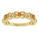14K Gold Round Natural Citrine Vintage-Inspired Scroll Ring - Yellow Gold - view 8