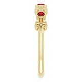 14K Gold Round Natural Mozambique Garnet Bezel-Set Ring III - Yellow Gold - view 9