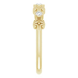 14K Gold Round Natural Diamond Bezel-Set Ring III - Yellow Gold - view 9