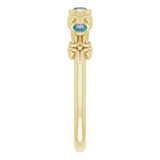 14K Gold Round Natural Alexandrite Bezel-Set Ring III - Yellow Gold - view 9