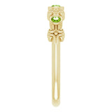 14K Gold Round Natural Peridot Bezel-Set Ring III - Yellow Gold - view 9