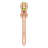 14K Gold Round Natural Peridot Bezel-Set Ring III - Rose Gold - view 11
