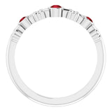 Platinum Round Natural Mozambique Garnet Bezel-Set Ring III - view 8
