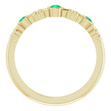 14K Gold Round Lab-Grown Emerald Bezel-Set Ring III - Yellow Gold - view 7