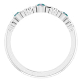 14K Gold Round Lab-Grown Alexandrite Bezel-Set Ring II - White Gold - view 7