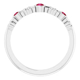Platinum Round Natural Ruby Bezel-Set Ring III - view 8