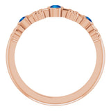 14K Gold Round Lab-Grown Blue Sapphire Bezel-Set Ring II - Rose Gold - view 8