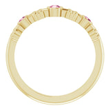 14K Gold Round Natural Pink Tourmaline Bezel-Set Ring III - Yellow Gold - view 7