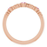 14K Gold Round Natural Pink Tourmaline Bezel-Set Ring III - Rose Gold - view 8