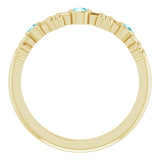 14K Gold Round Natural Blue Zircon Bezel-Set Ring III - Yellow Gold - view 7