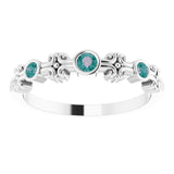 14K Gold Round Natural Alexandrite Bezel-Set Ring III - White Gold - view 8