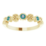14K Gold Round Lab-Grown Alexandrite Bezel-Set Ring II - Yellow Gold - view 8