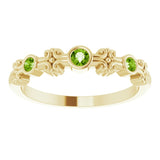 14K Gold Round Natural Peridot Bezel-Set Ring III - Yellow Gold - view 8