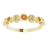 14K Gold Round Natural Citrine Bezel-Set Ring III - Yellow Gold - view 8
