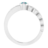 Platinum Round Natural Alexandrite Criss-Cross Bezel-Set Ring - view 7