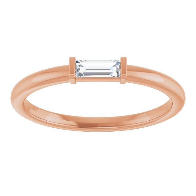 14K Gold Natural Diamond Stackable Ring – 1/8–1/6 CTW - Rose Gold - view 18