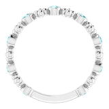 14K Gold Round Natural Blue Zircon Beaded Ring – 2mm Stones - White Gold - view 7