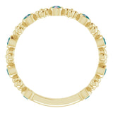 14K Gold Round Lab-Grown Alexandrite Beaded Ring – 2mm Stones - Yellow Gold - view 7