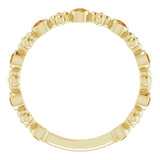 14K Gold Round Natural Citrine Beaded Ring – 2mm Stones - Yellow Gold - view 7