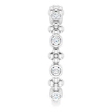 Platinum Round Natural Diamond Beaded Ring II - view 9