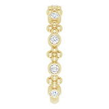 14K Gold Round Natural Diamond Beaded Ring II - Yellow Gold - view 9