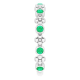 Platinum Round Lab-Grown Emerald Beaded Ring – 2mm Stones - view 9