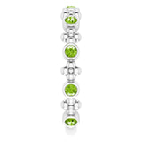 14K Gold Round Natural Peridot Beaded Ring – 2mm Stones - White Gold - view 9