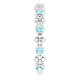 14K Gold Round Natural Blue Zircon Beaded Ring – 2mm Stones - White Gold - view 9