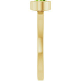 14K Gold Round Natural Peridot Bezel-Set Solitaire Ring - Yellow Gold - view 9