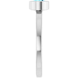 Platinum Round Natural Aquamarine Bezel-Set Solitaire Ring - view 9