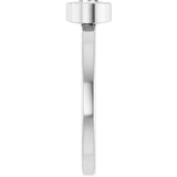 Platinum Round Natural White Sapphire Bezel-Set Solitaire Ring - view 9